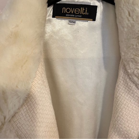 Vintage faux fur trim wool cream coat - Picture 5 of 6